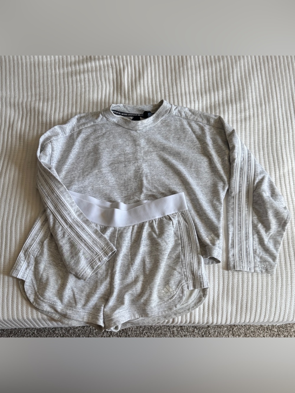 adidas Light Gray Heather sweatsuit set